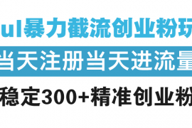 Soul暴力截流创业粉玩法，当天注册当天进流量，日稳定300+精准创业粉丝