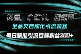 抖音小红书视频号全品类自动化引流获客，每日精准引流目标粉丝200+