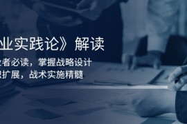 《商业实践论》解读：创业者必读，掌握战略设计，组织扩展，战术实施精髓